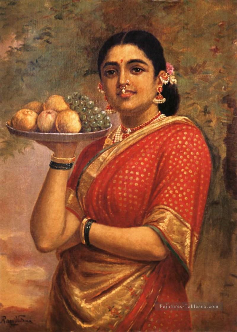 Raja Ravi Varma La Dame Maharashtra Peintures à l'huile